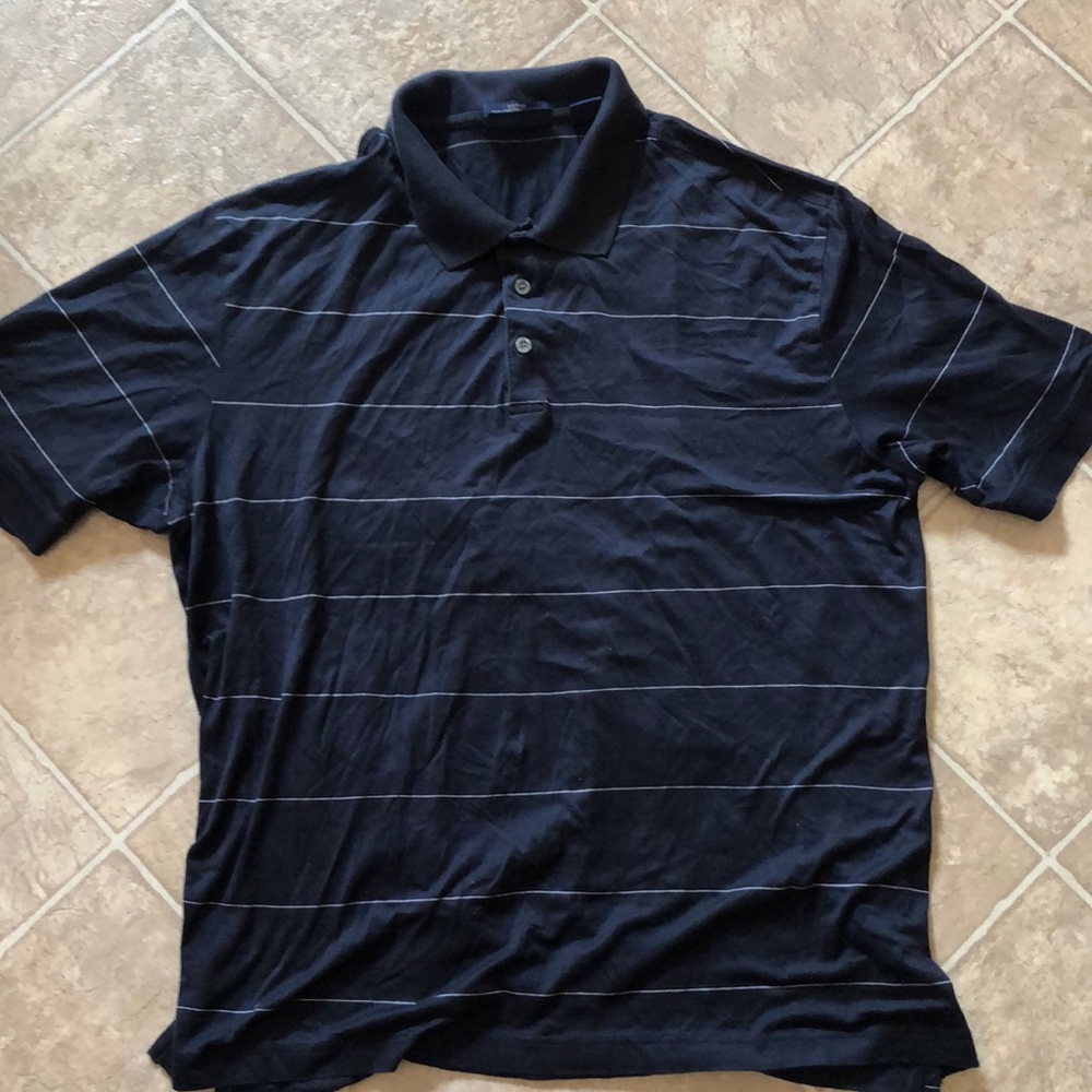 Navy stripe golf shirt XL
